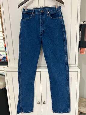 Wrangler Women's Cowboy Cut Slim Fit High Rise Blue Jeans Size 7x34